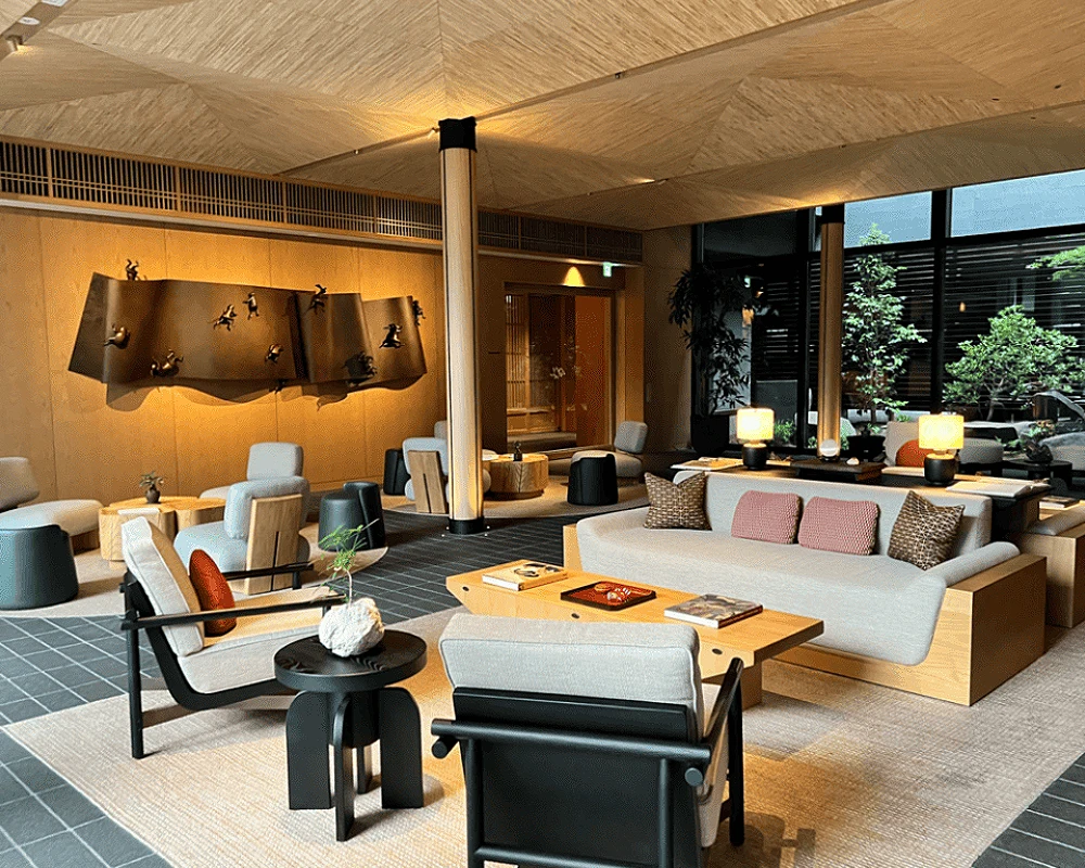 Sofa kayu pepejal lobi hotel